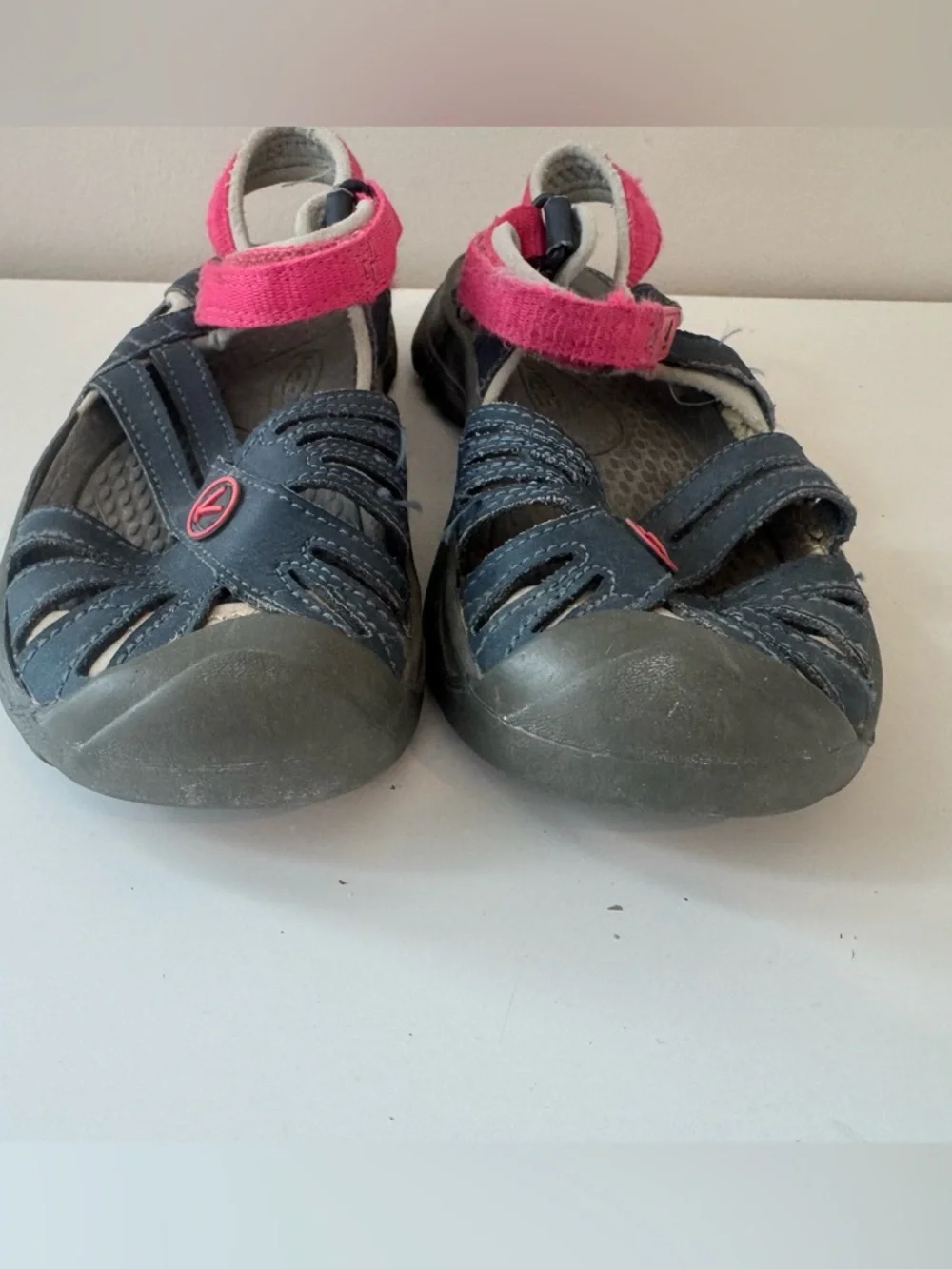 KEEN Sz 1 Girls Youth Kids Rose Midnight Sandals Outdoor Hiking Water Pink Blue - Picture 5 of 8